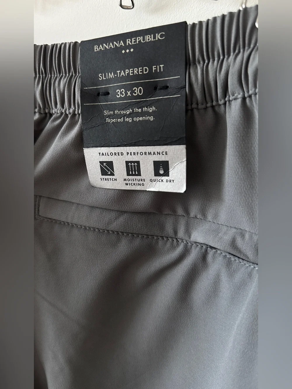 Banana Republic Light Gray Slim-Tapered Pants